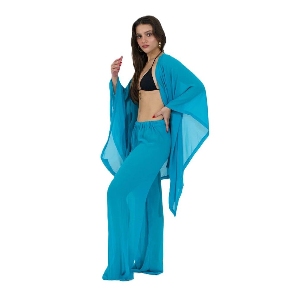 DOTTO NYC Clair Kimono Cover-Up Teal Set  - Women's M/L - New with Tags